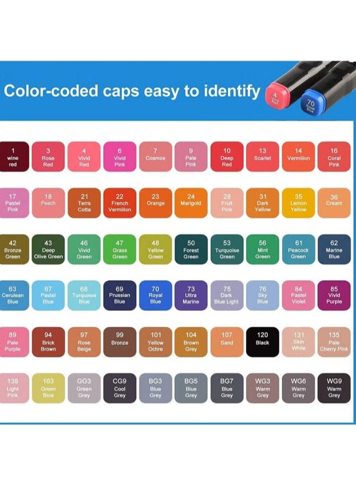 Gelanti Permanent Art Marker 60 Colors Set for Graphic Drawing Brassin Design Graffiti Adult Coloring Shading Chisel Multicolor Swift - Image 2